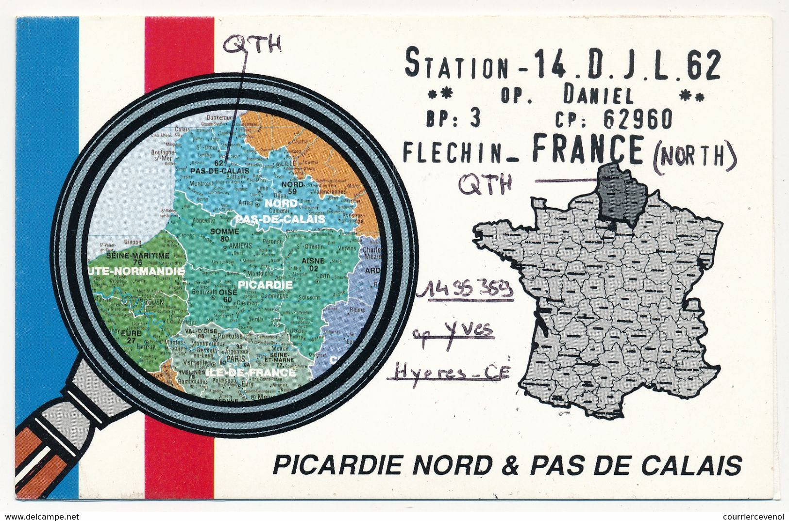 FRANCE - Carte Radio-amateur - FRANCE / FLECHIN - 14 DJL 42 - 1993 - Radio-amateur