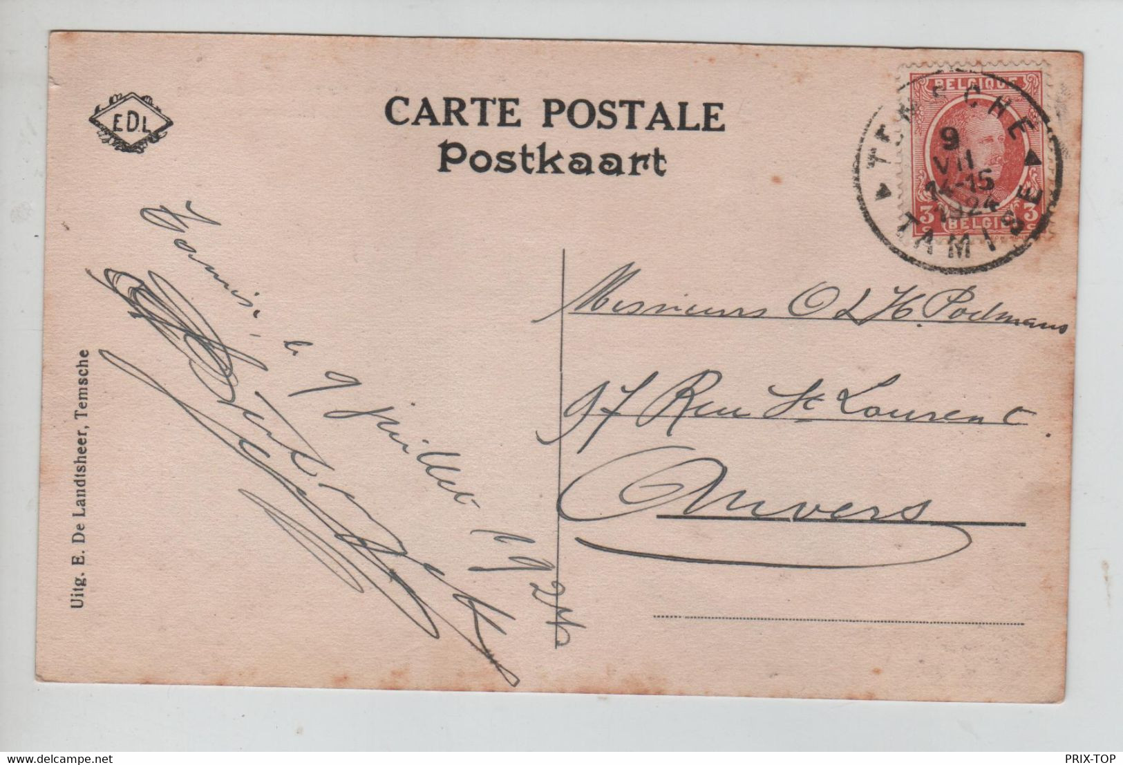 REF4796/ CP-PK Temsche (Temse) Algemeen Zicht - Tamise Panorama  Boten C. Temsche-Tamise 1924 > Anvers - Temse