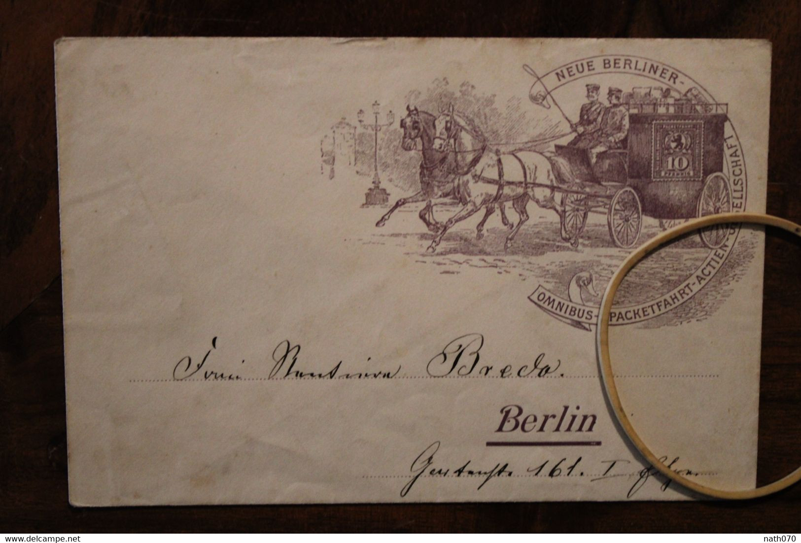 1890's Neue Berliner Omnibus U. Packetfahrt Actien Gesellschaft Stadtbriefe Privatpost Briefverkehr Lettre Privée Cover - Correos Privados & Locales