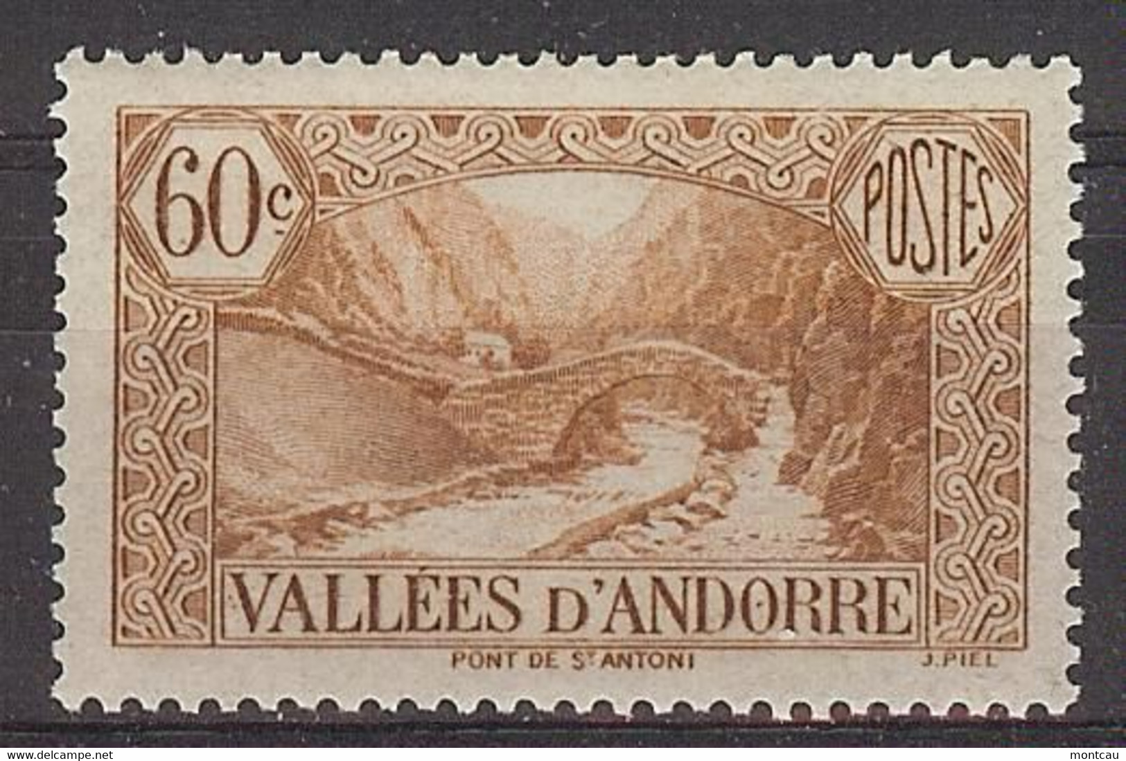 Andorra Fran. 1937 Paisajes 60 C Ed:69 (*) - Neufs