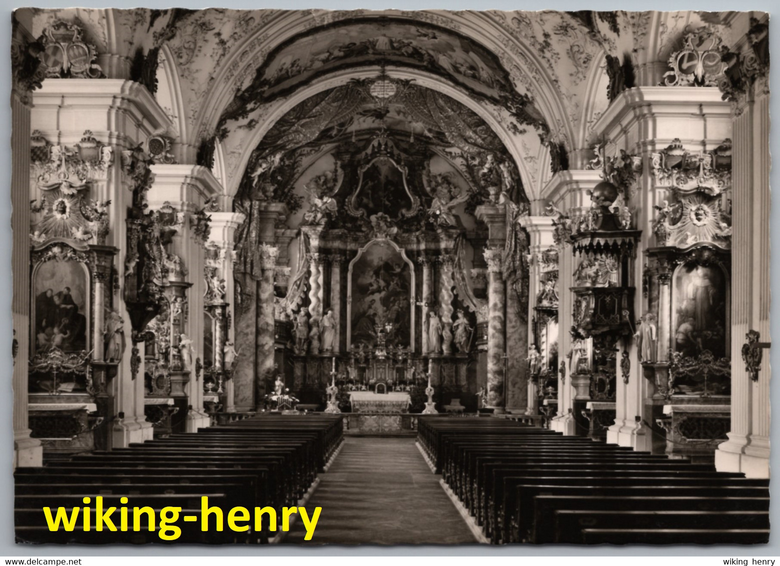 Burghausen Raitenhaslach - S/w Ehemalige Cistercienser Klosterkirche 1   Innenansicht - Burghausen