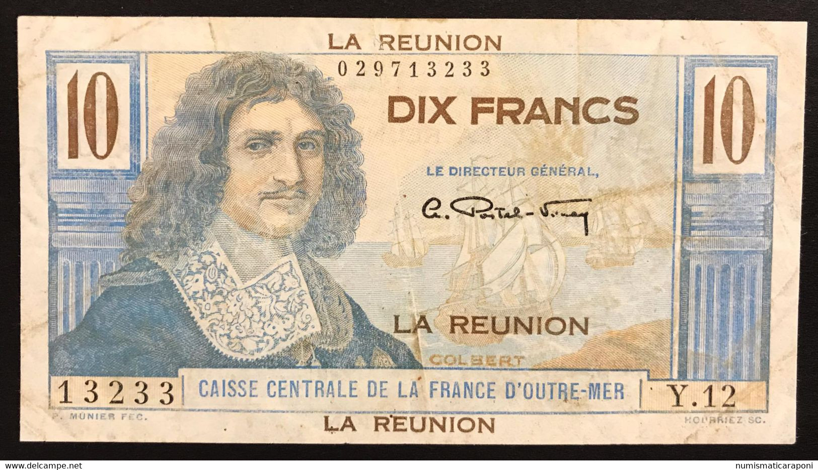 La Reunion  10 Francs 1947 Pick#42 Vf Lotto 2718 - Réunion