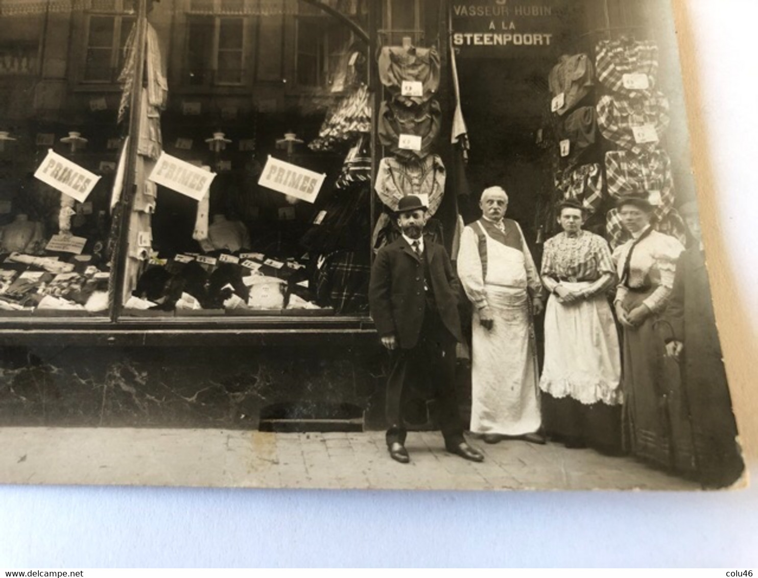 Rare Et Unique Carte Photo Magasin Bruxelles Vasseur Hubin à La Steenpoort Patron Et Personnel - Straßenhandel Und Kleingewerbe