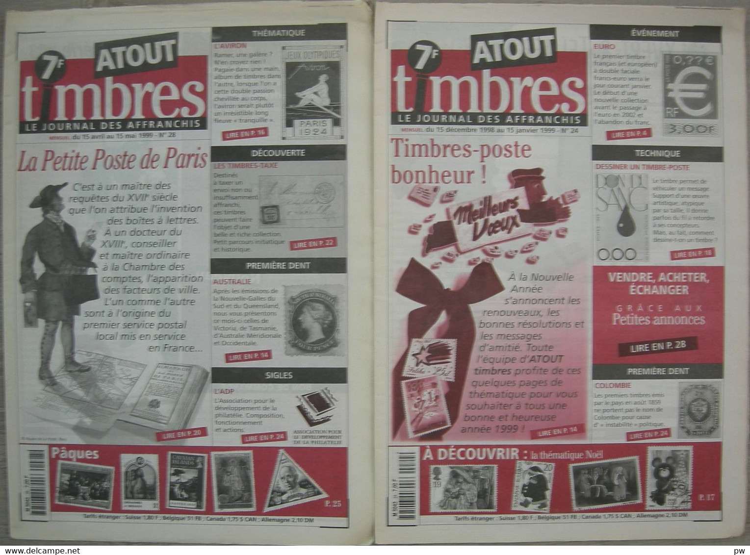 REVUE ATOUT TIMBRES N° 24, 28 De 1998, 1999 - Français (àpd. 1941)