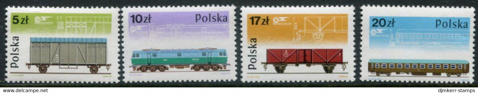 POLAND 1985 Locomotive And Wagon Factory MNH / **.  Michel 2993-96 - Unused Stamps