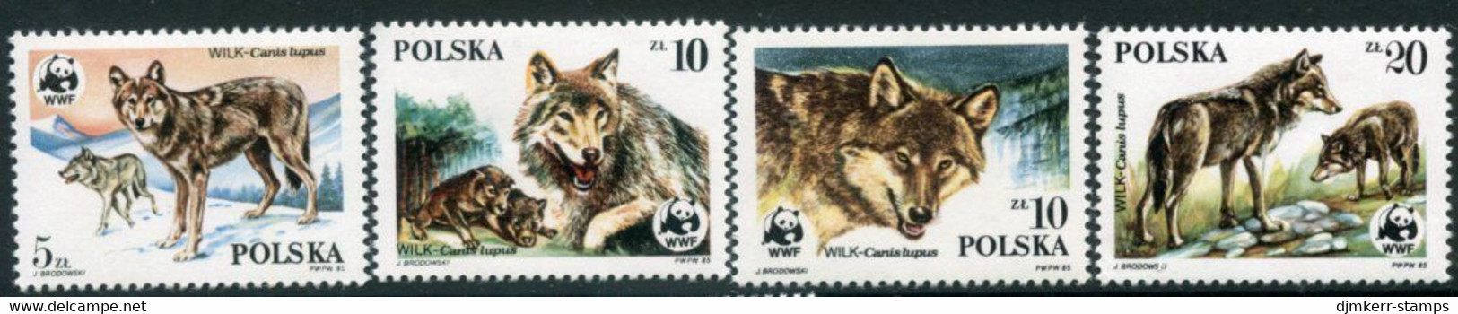 POLAND 1985 WWF: Wolves MNH / **.  Michel 2975-78 - Unused Stamps