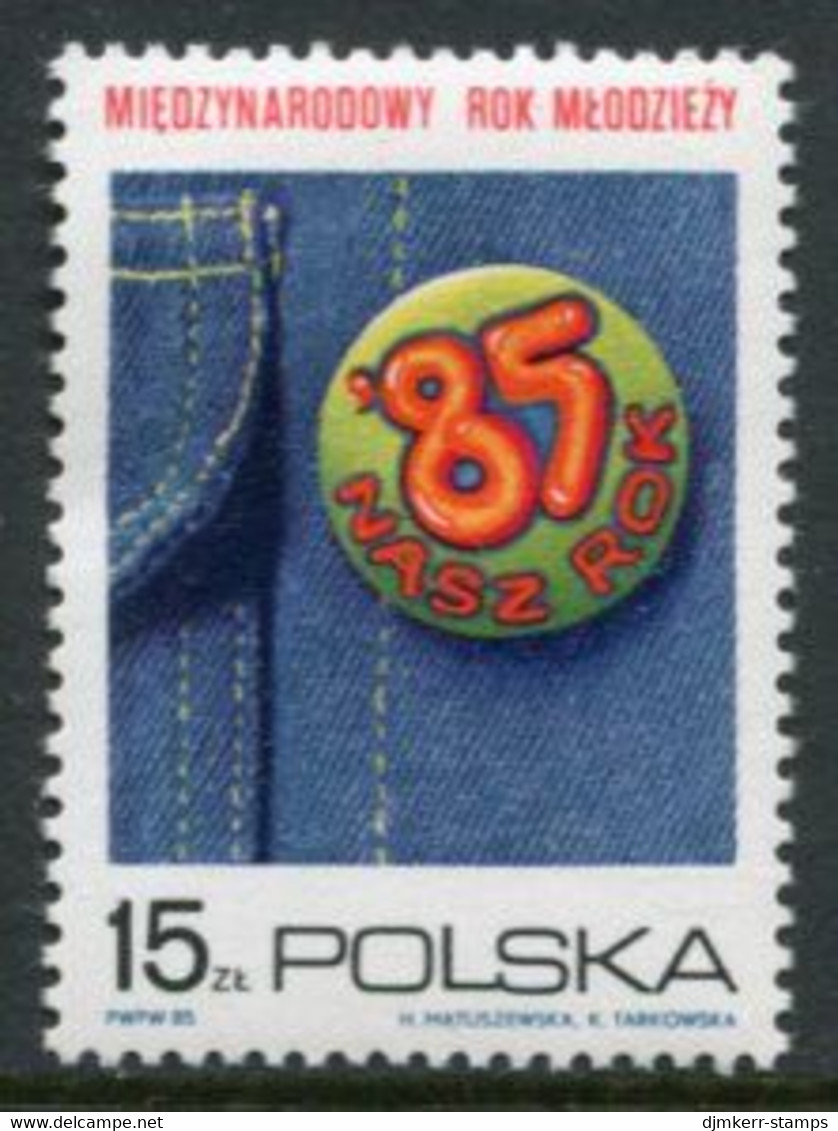 POLAND 1985 Youth Year MNH / **.  Michel 2969 - Unused Stamps