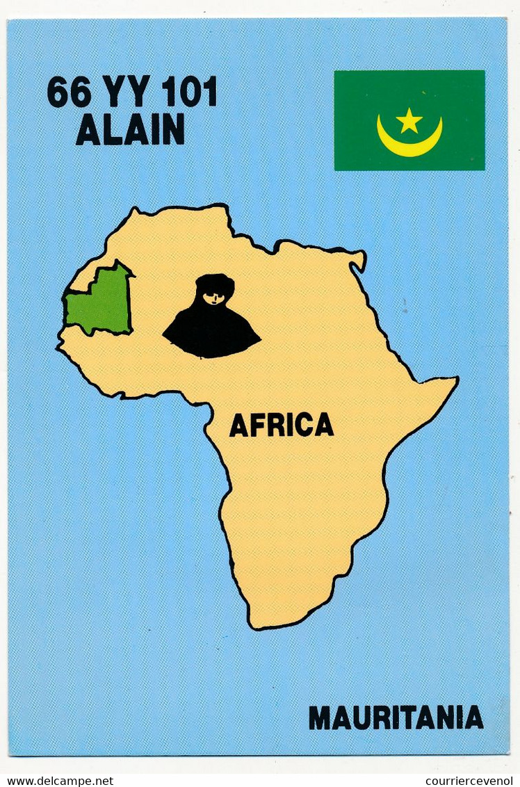 FRANCE - Carte Radio-amateur - AFRICA / MAURITANIE - 66 YY 101 Alain - 1993 - Radio Amateur