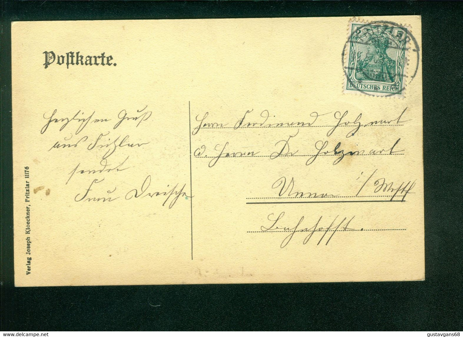 AK Fritzlar, Präparandenanstalt, Gel. 1903? Nach Unna - Fritzlar