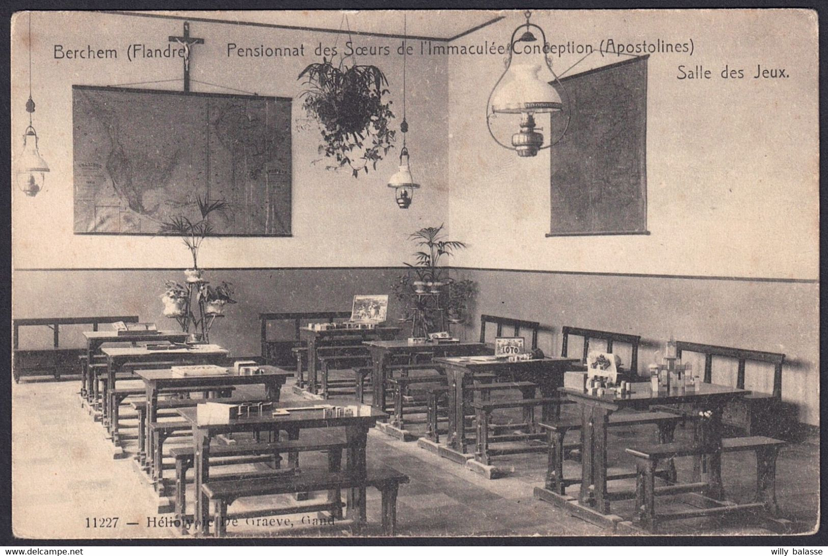 +++ CPA - BERCHEM - Flandre - Pensionnat Des Soeurs De L'Immaculée Conception - Salle Des Jeux  // - Kluisbergen