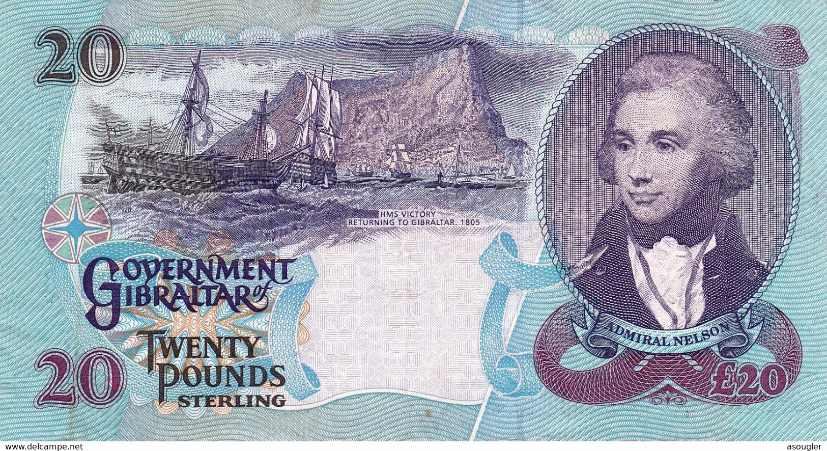 GIBRALTAR 20 POUNDS 1995 VF P-27a "free Shipping Via Registered Air Mail" - Gibilterra