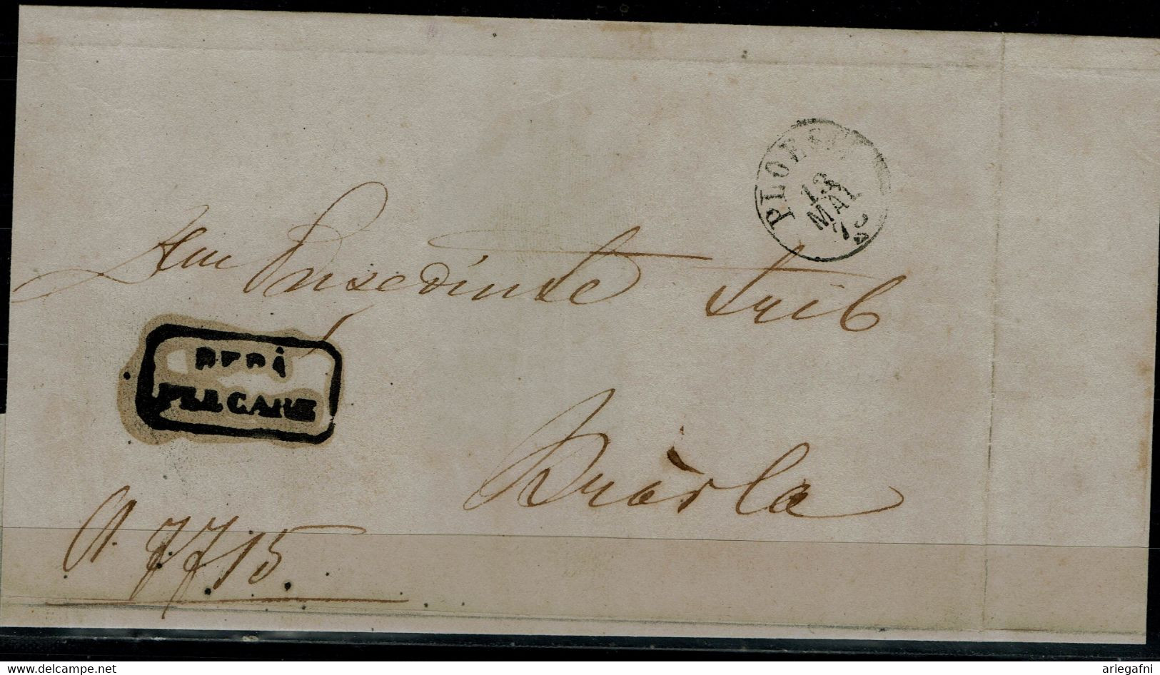 ROMANIA  1875 PREPHILATELY LETTER SENT IN 13/51875 FROM PLOIESTI VF!! - ...-1858 Prephilately