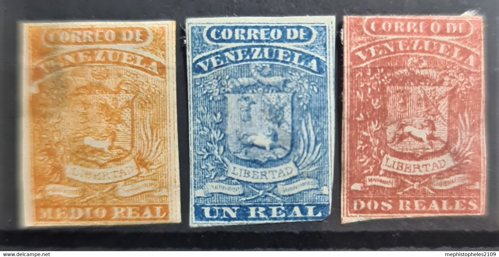 VENEZUELA 1859 - MLH/canceled - Sc# 1-3 - Venezuela