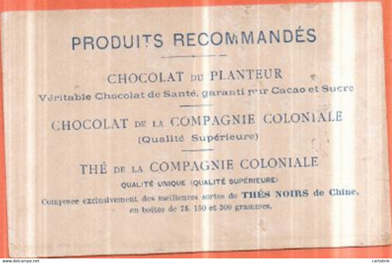 Chromo CHOCOLAT DU PLANTEUR - Imprimeur En 1400 - (chromolithographie) - Otros & Sin Clasificación