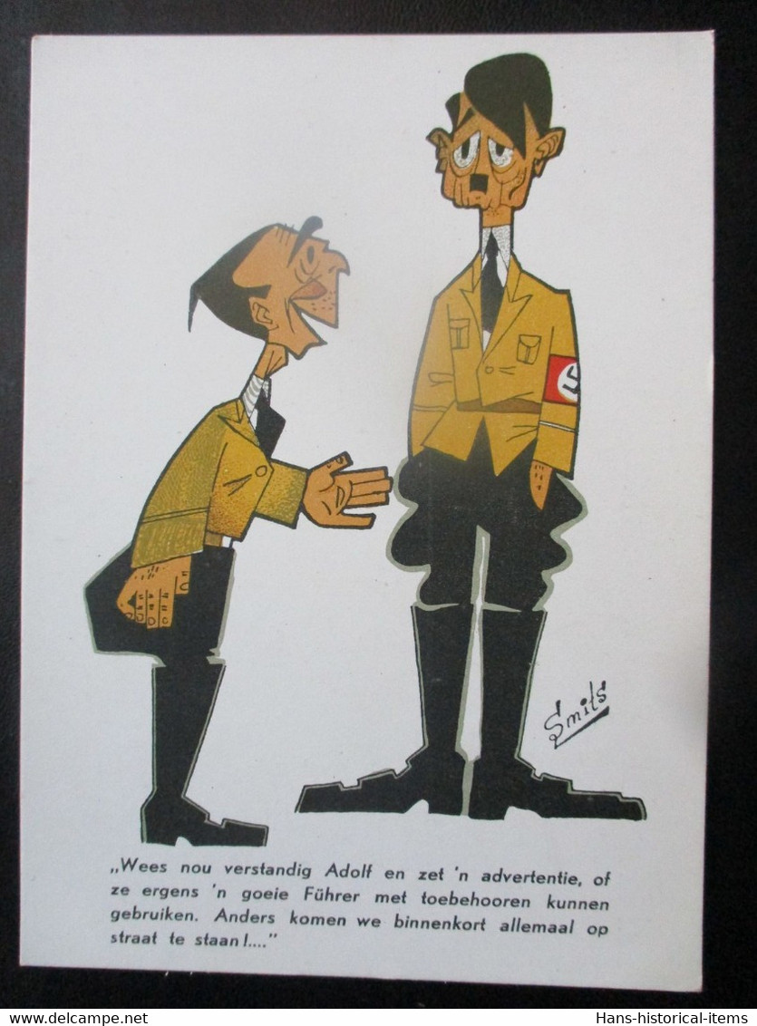 Anti-NS Postkarte Niederlande 1945 Von Smits - Goebbels - Guerra 1939-45