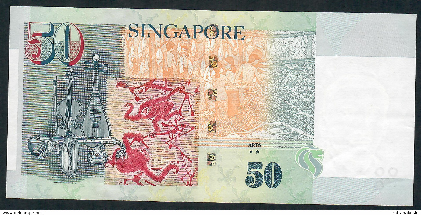 SINGAPORE  P49i 50 DOLLARS  2004   #5KC   2 Stars  Signature 3  XF  NO P.h. - Singapour