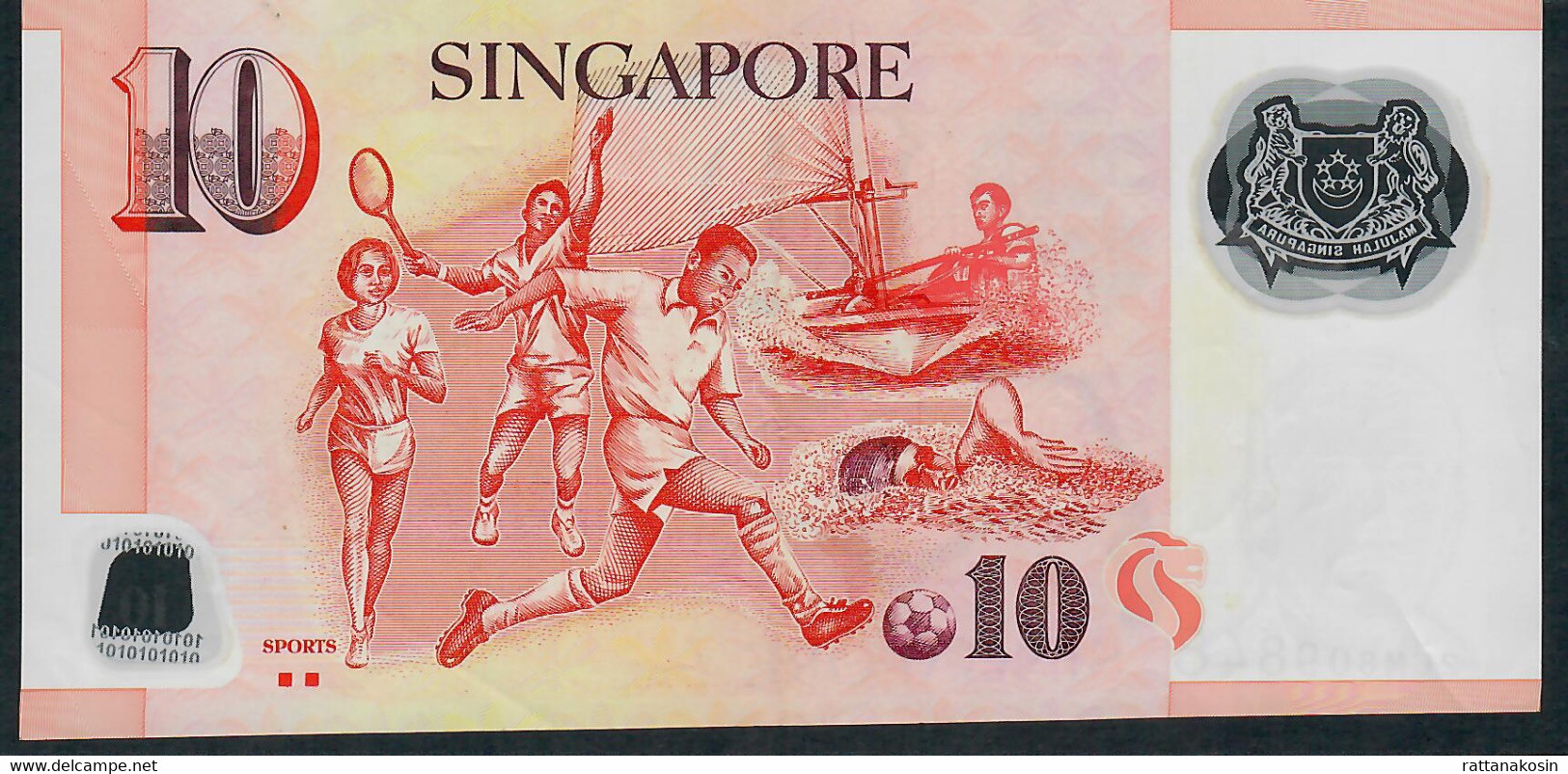 SINGAPORE  P48c 10 DOLLARS  2009   #2CM  2 Squares  Signature 2  XF  NO P.h. - Singapour