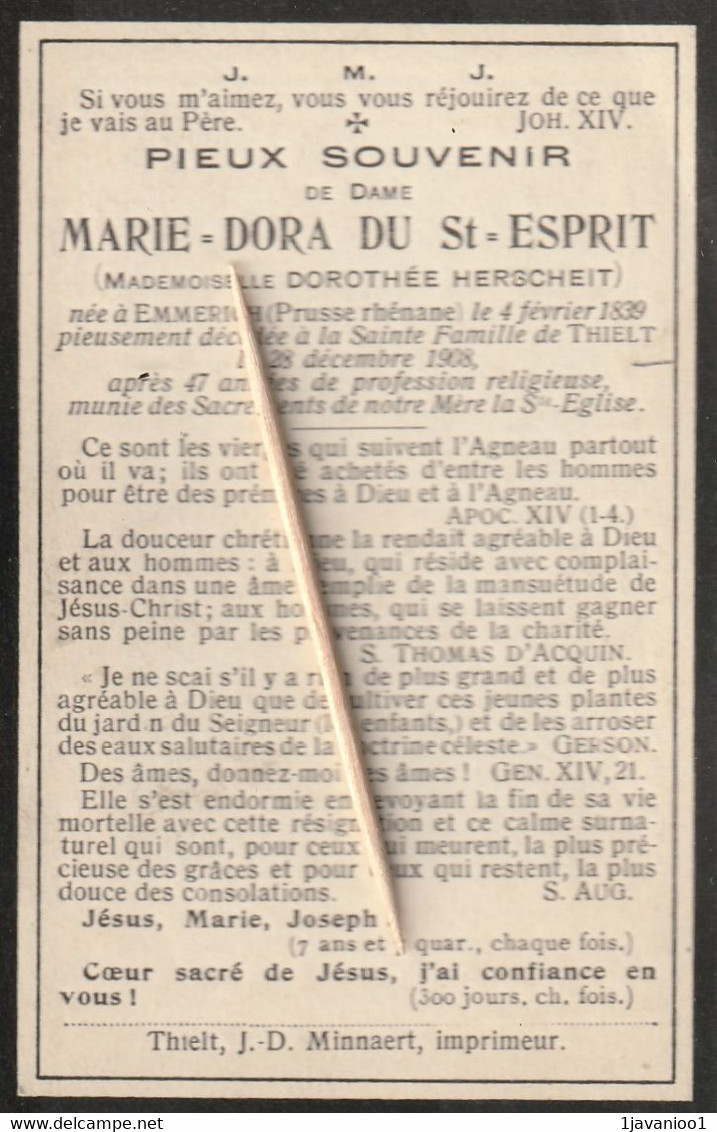 Emmerich, Prusse Rhénane, Tielt, 1908, Marie Du St-Esprit, Herscheit - Santini