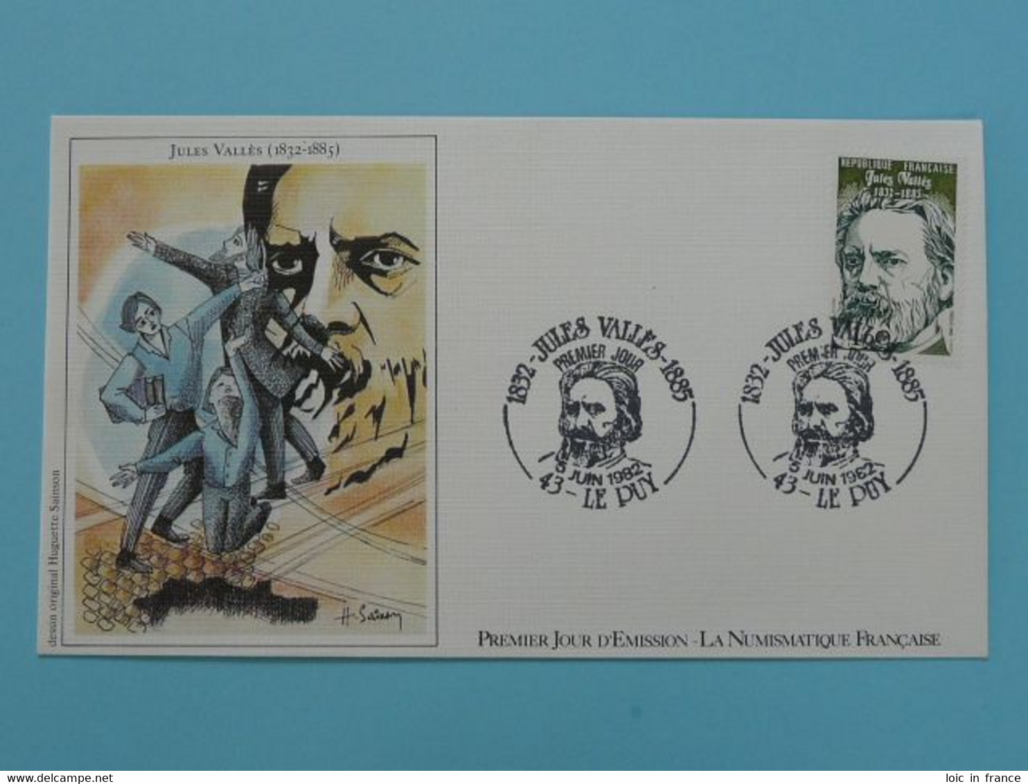 FDC Jules Valles 1982 Le Puy 43 Haute Loire Edition Numismatique Ref 9 - 1980-1989