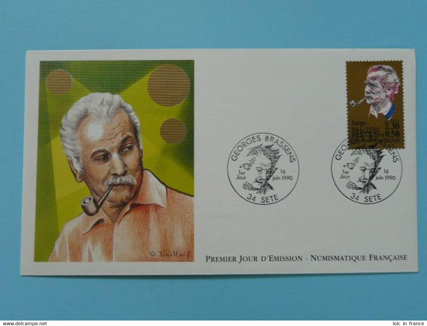 FDC Georges Brassens Sete 34 Herault Edition Numismatique Ref 189 - Musik