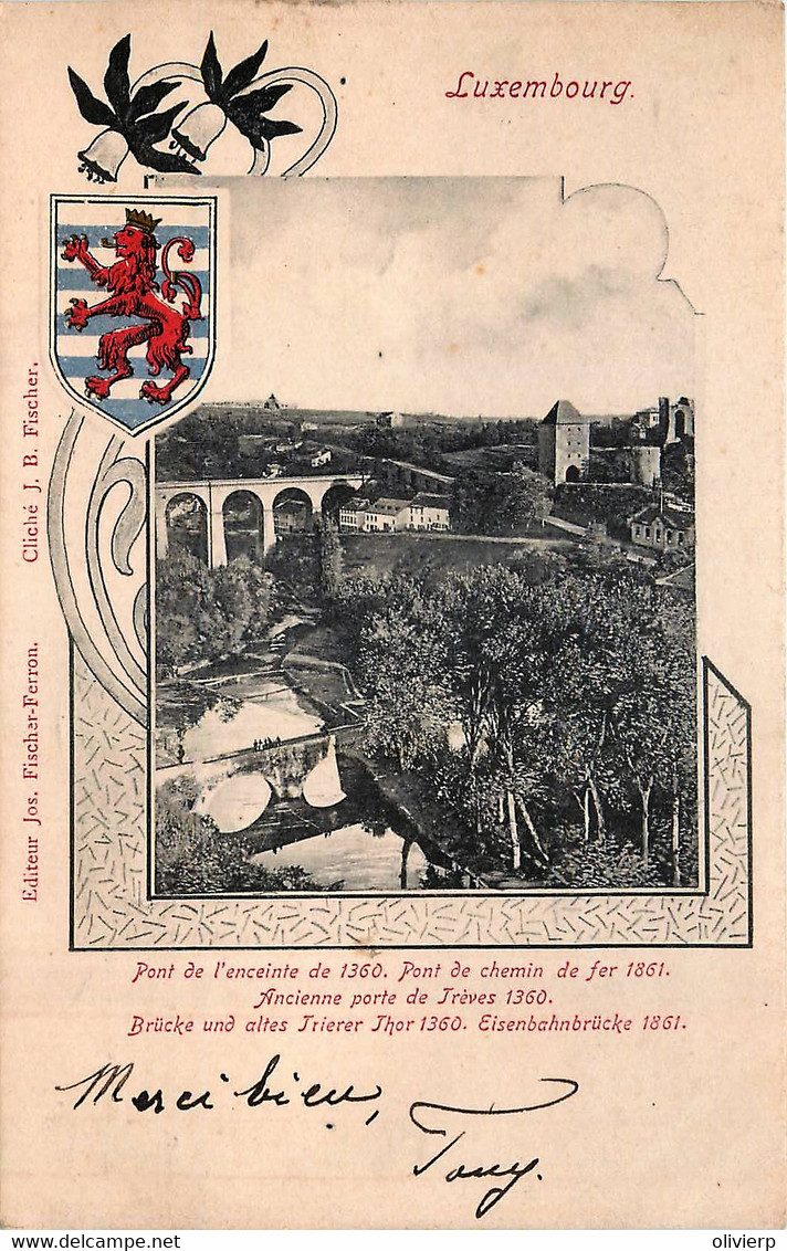 Luxembourg - Fantaisie - Pont De L'enceinte De 1350 - Pont De Chemin De Fer 1861 - Ancienne Porte De Trèves 1360 - Luxemburg - Stad