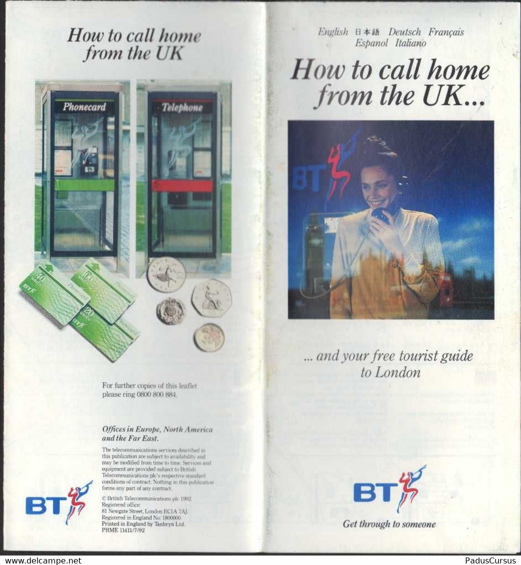 British Telecommunications 1992, Depliant Illustrativo Tourist Guide  Map - Phonecard Telephone  OPS00011 - Zubehör