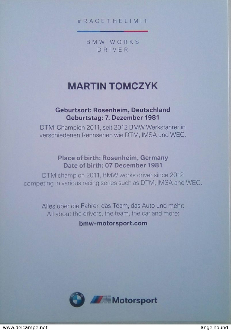 Martin Tomczyk ( BMW Motorsports Driver) - Trading-Karten