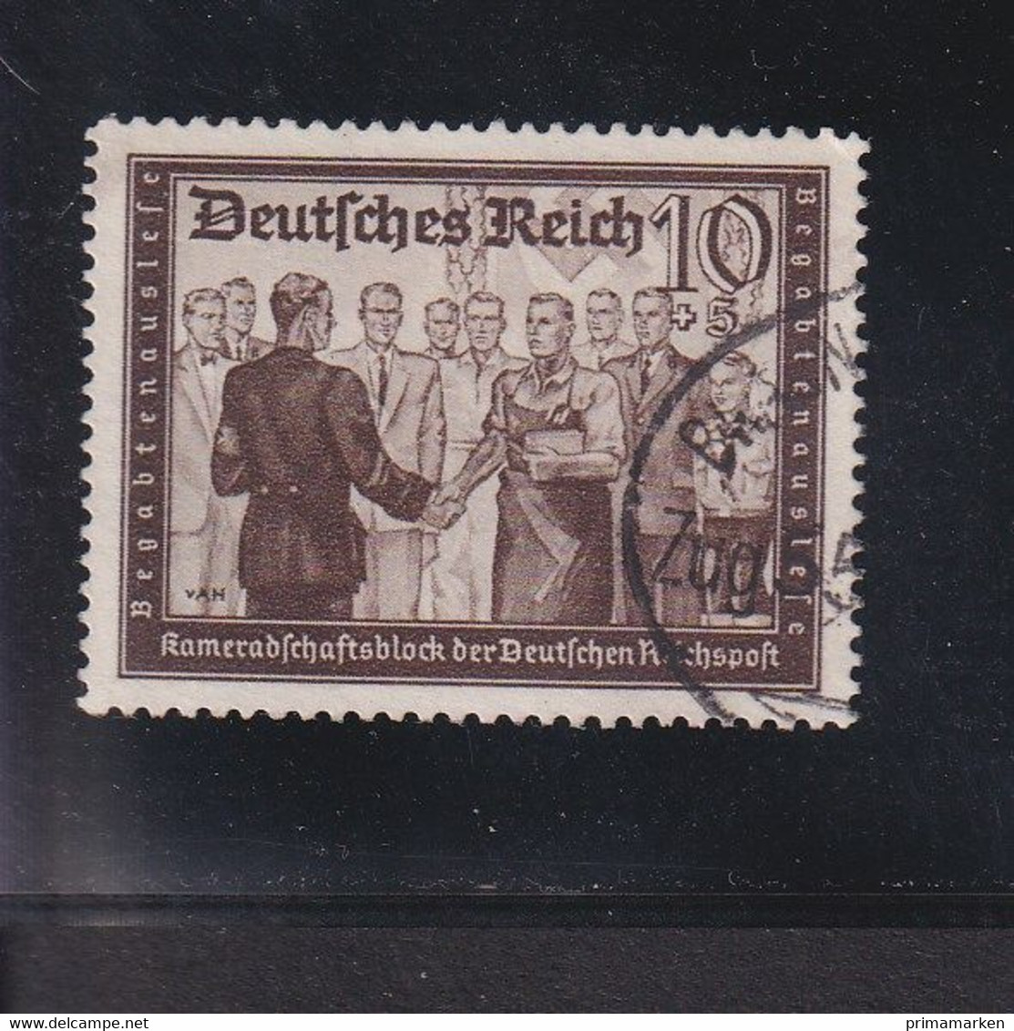 RAL2 /  Deutsches Reich  707 Kameradschaftsblock / Rundstempel - Gebruikt