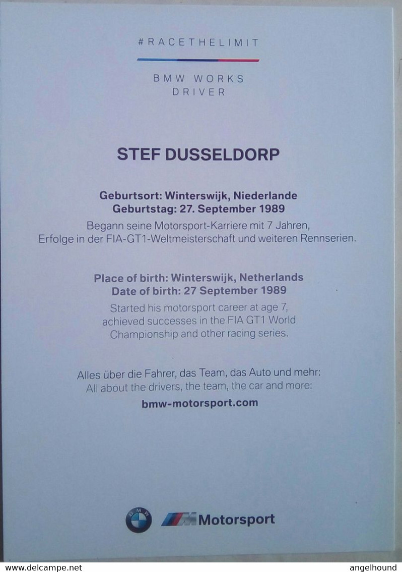 Stef Dusseldorp ( BMW Motorsports Driver) - Tarjetas