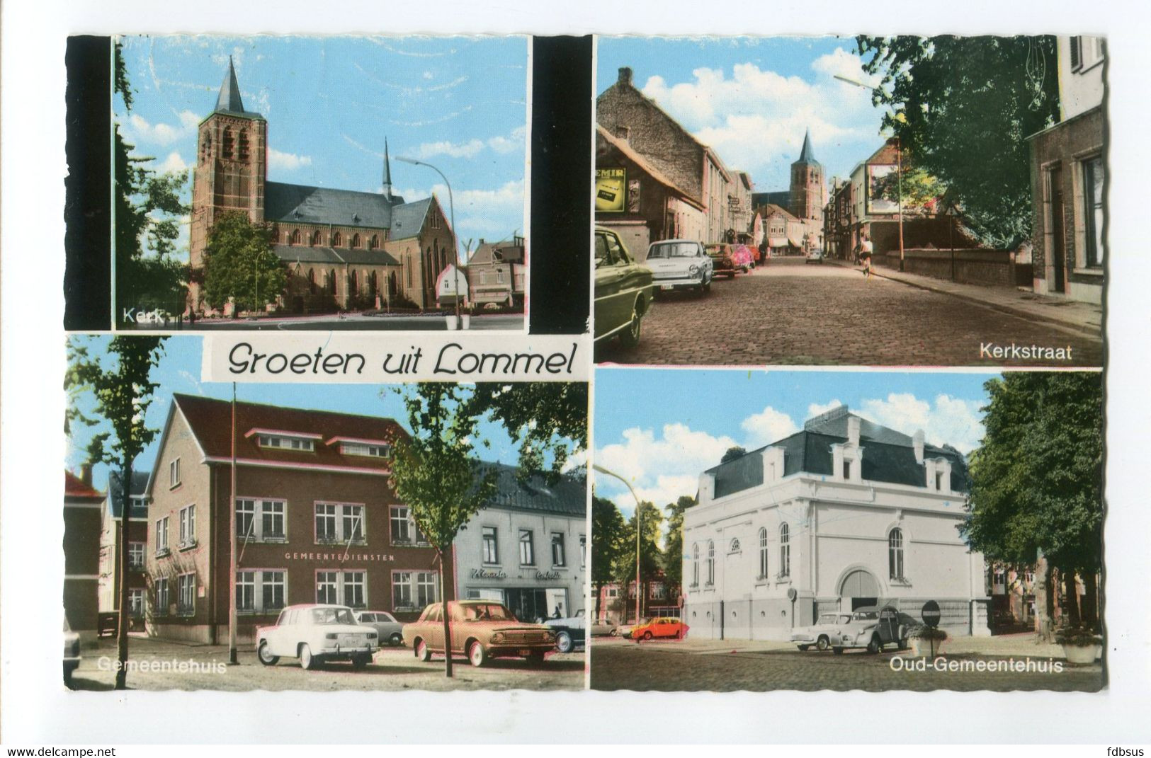1969 Groeten Uit Lommel - 4 Foto's Op Kaart - Fosfor Zegel Boudewijn I 3 Fr - Lommel