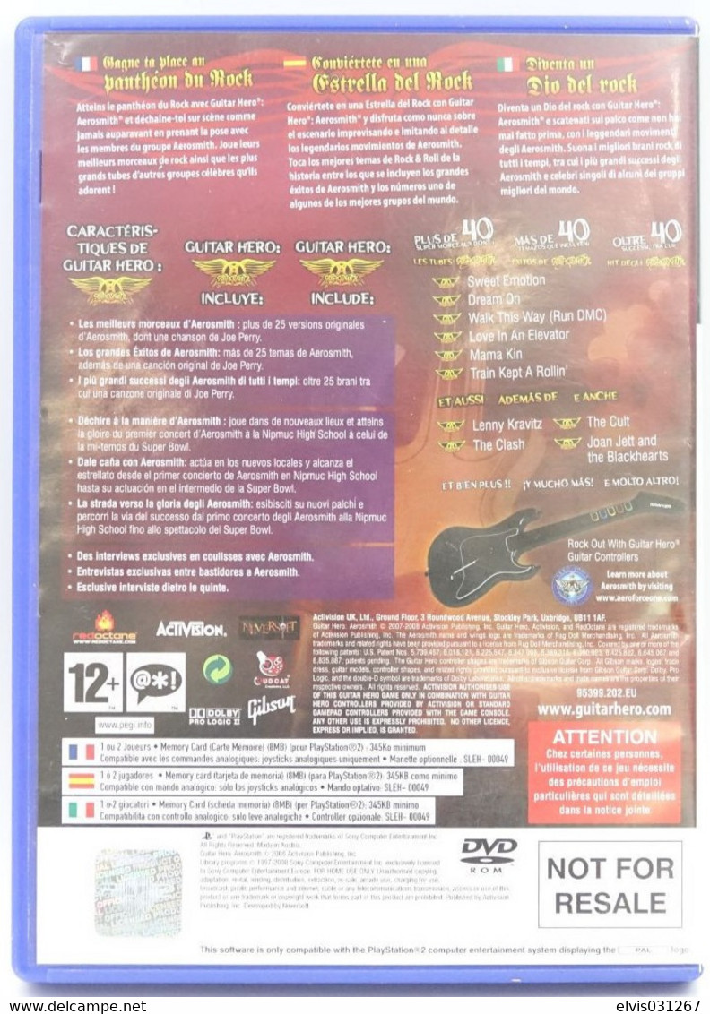 SONY PLAYSTATION TWO 2 PS2 : GUITAR HERO AEROSMITH - ACTIVISION - Playstation 2