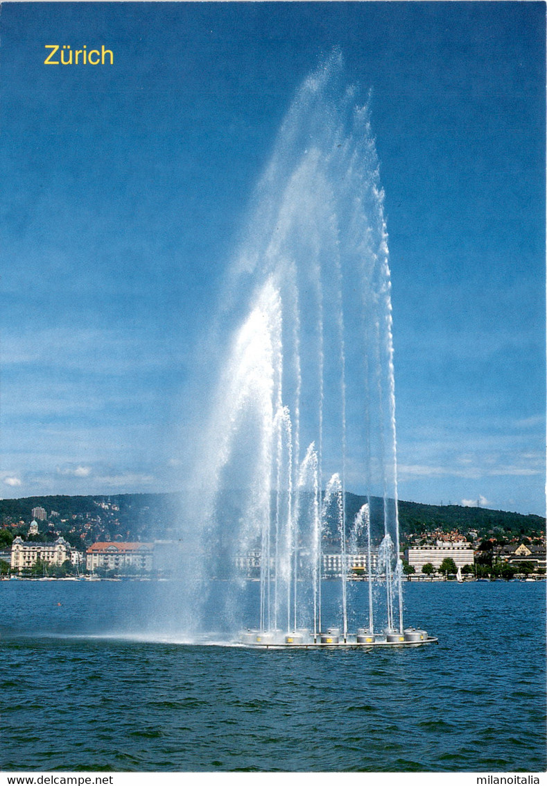 Zürich, Wasserspiel Hafen Enge (7072) - Enge