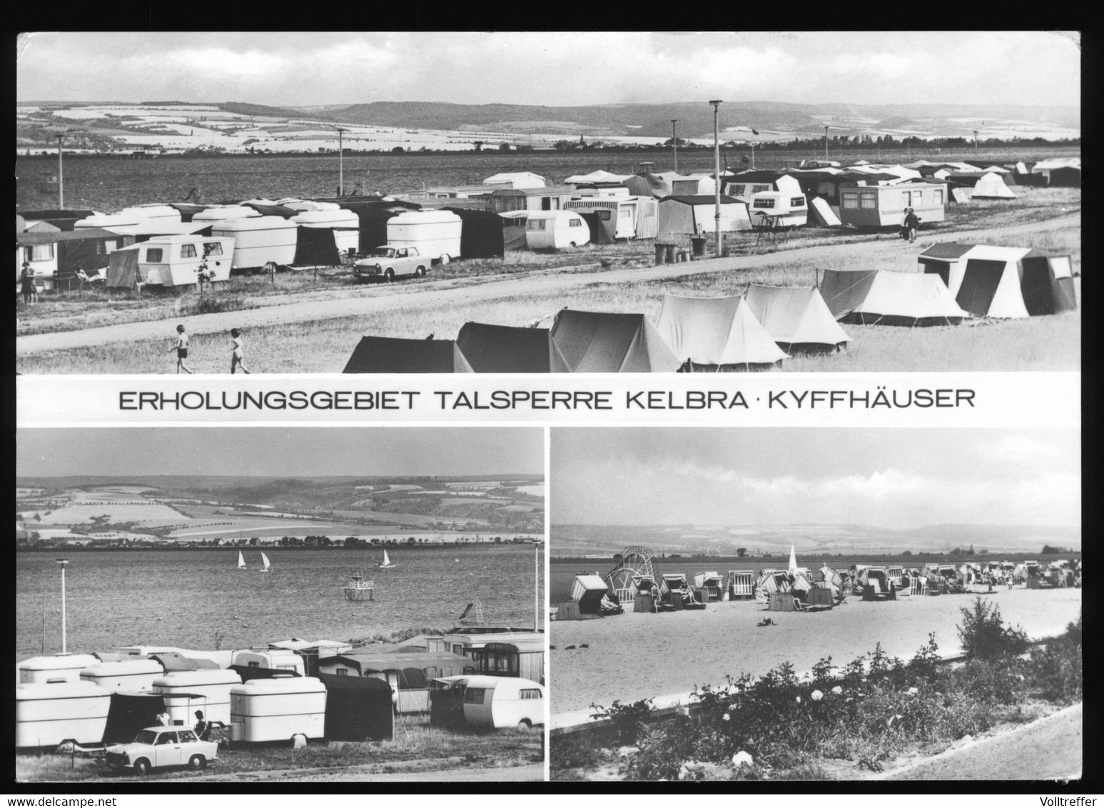 DDR Mehrbild Foto AK Um 1983 Erholungsgebiet Talsperre Kelbra Kyffhäuser, Wohnmobile, Oldtimer KFZ, DDR Camping - Kelbra