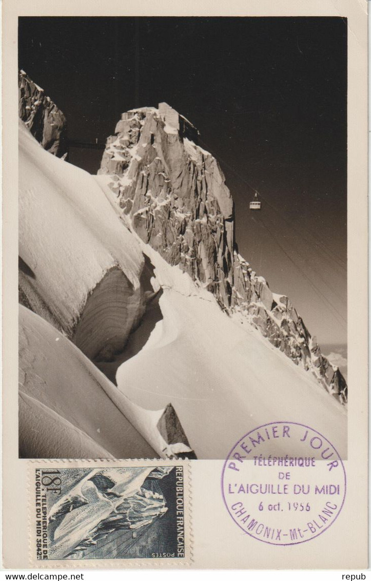 France Carte Maximum 1956 Aiguille Du Midi 1079 - 1950-1959