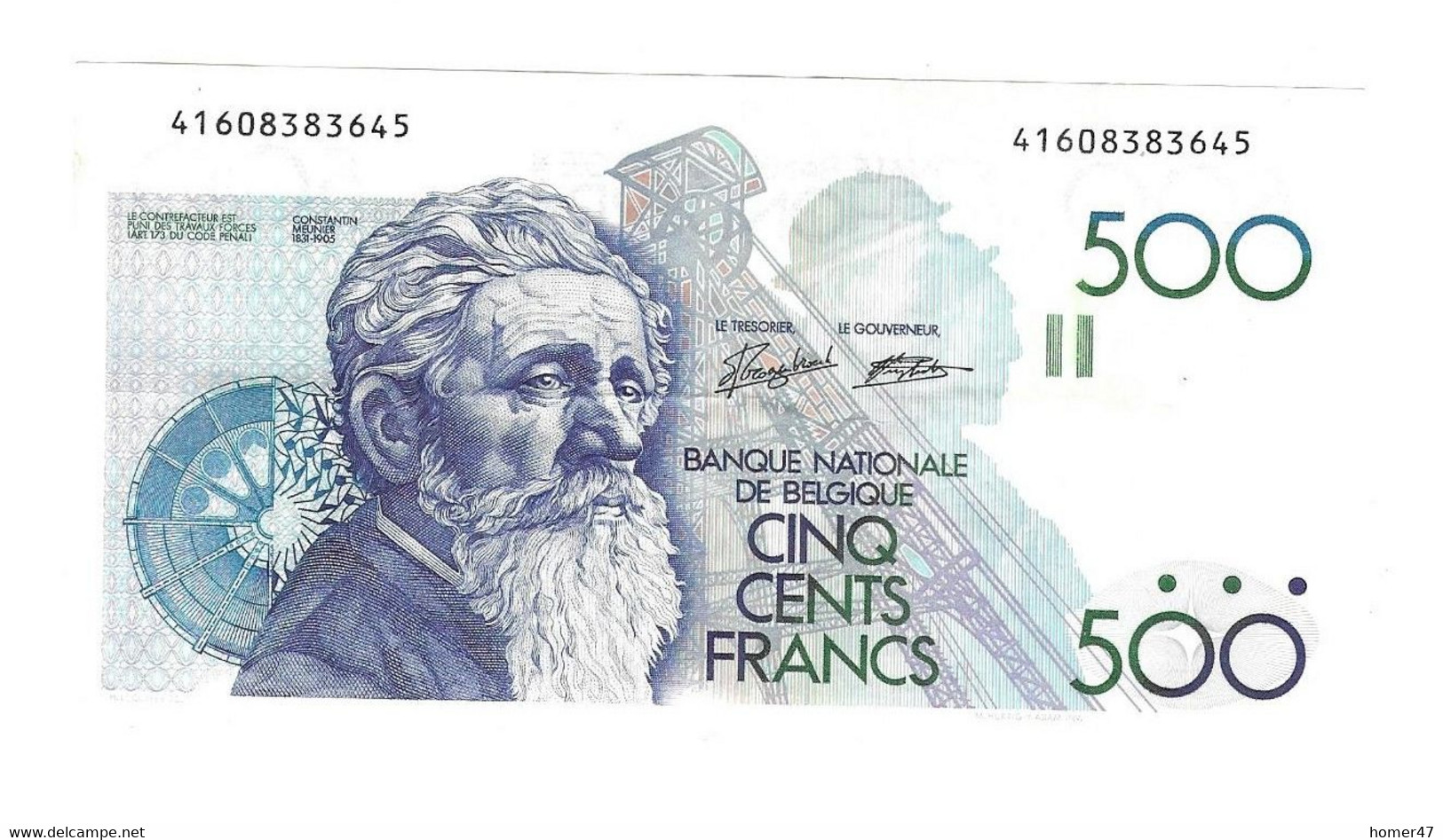 500 Fr - Type 'Meunier' - 86f - 500 Francs