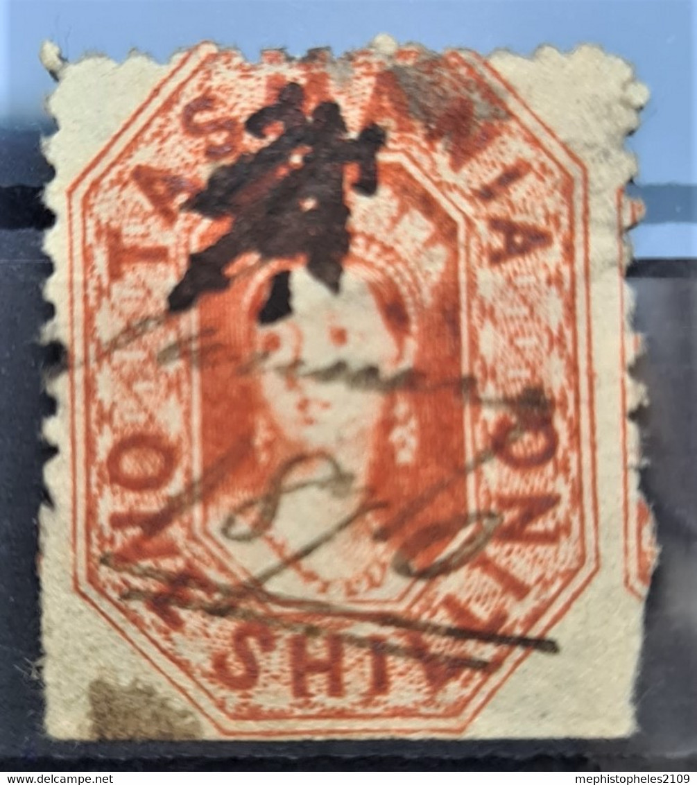 TASMANIA 1864 - Canceled - Sc# 34 - 1sh - Oblitérés
