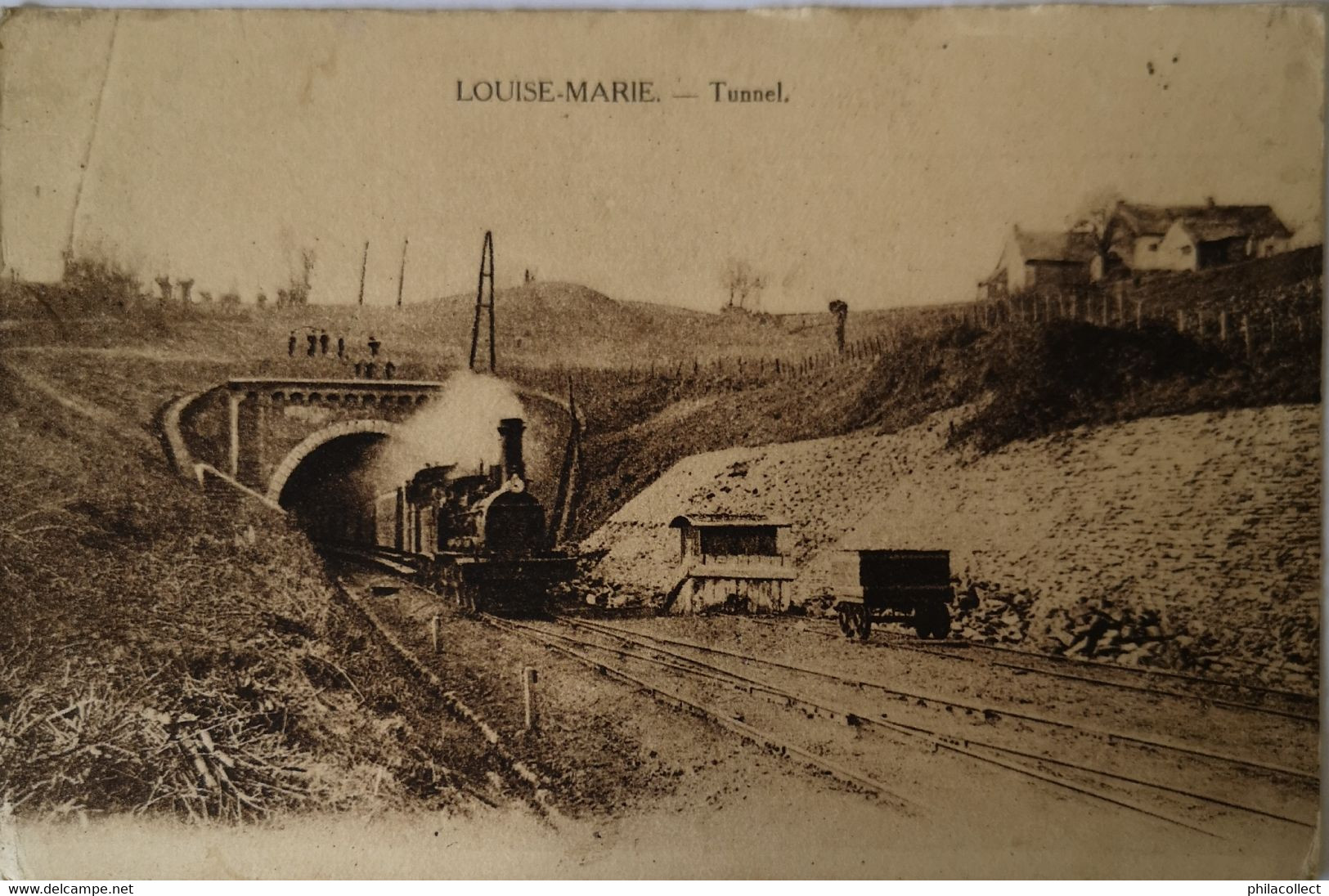 Louise Marie (Gem. Maarkedal - Ronse) Tunnel Met Stoomloc. 1921 Zeldzaam - Sonstige & Ohne Zuordnung