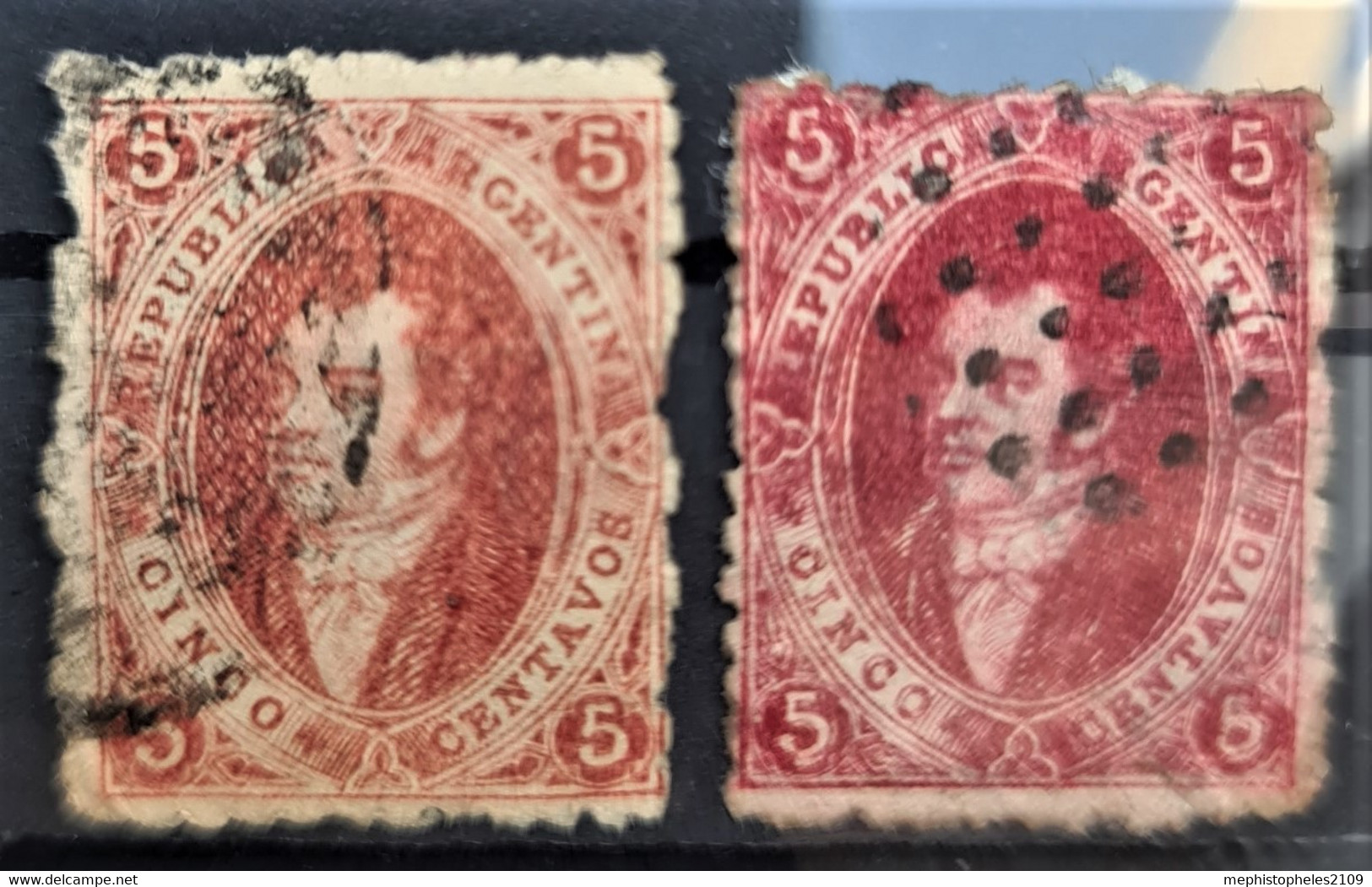 ARGENTINA 1864 - Canceled - Sc# 8, 8a - Used Stamps