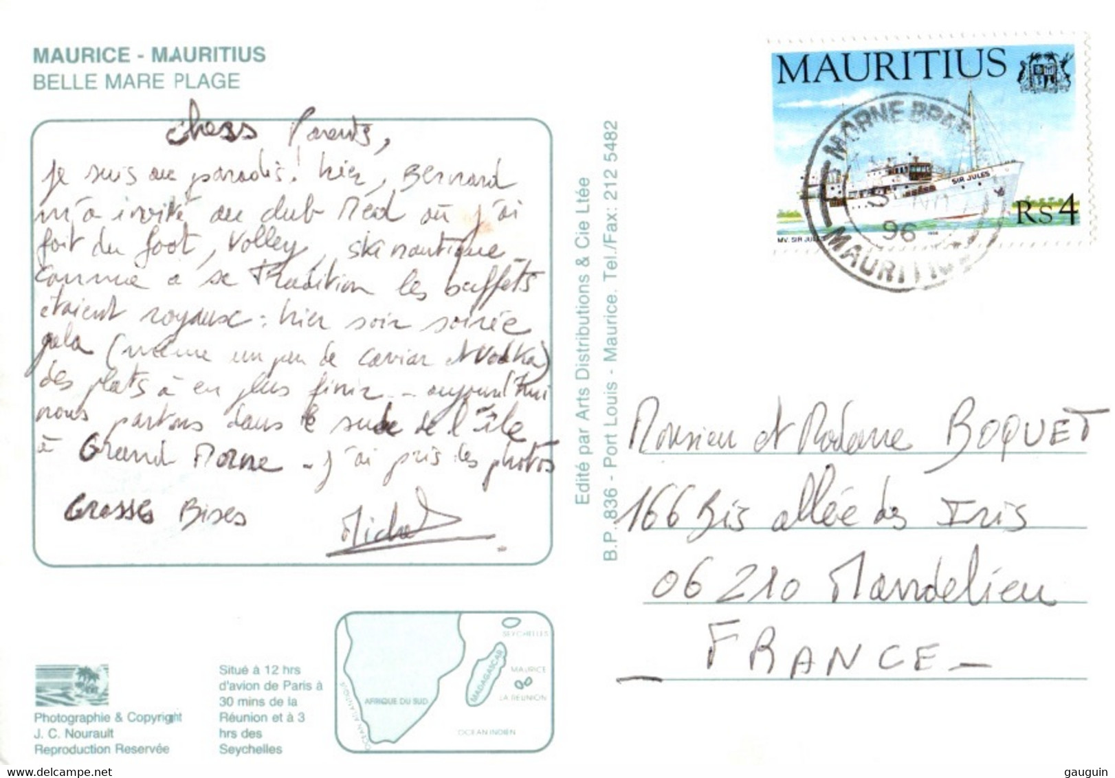 CPM - MAURICE - Vues De Plage ... Lot De 3 Cartes A Saisir (Affranchissement TP) - Mauritius