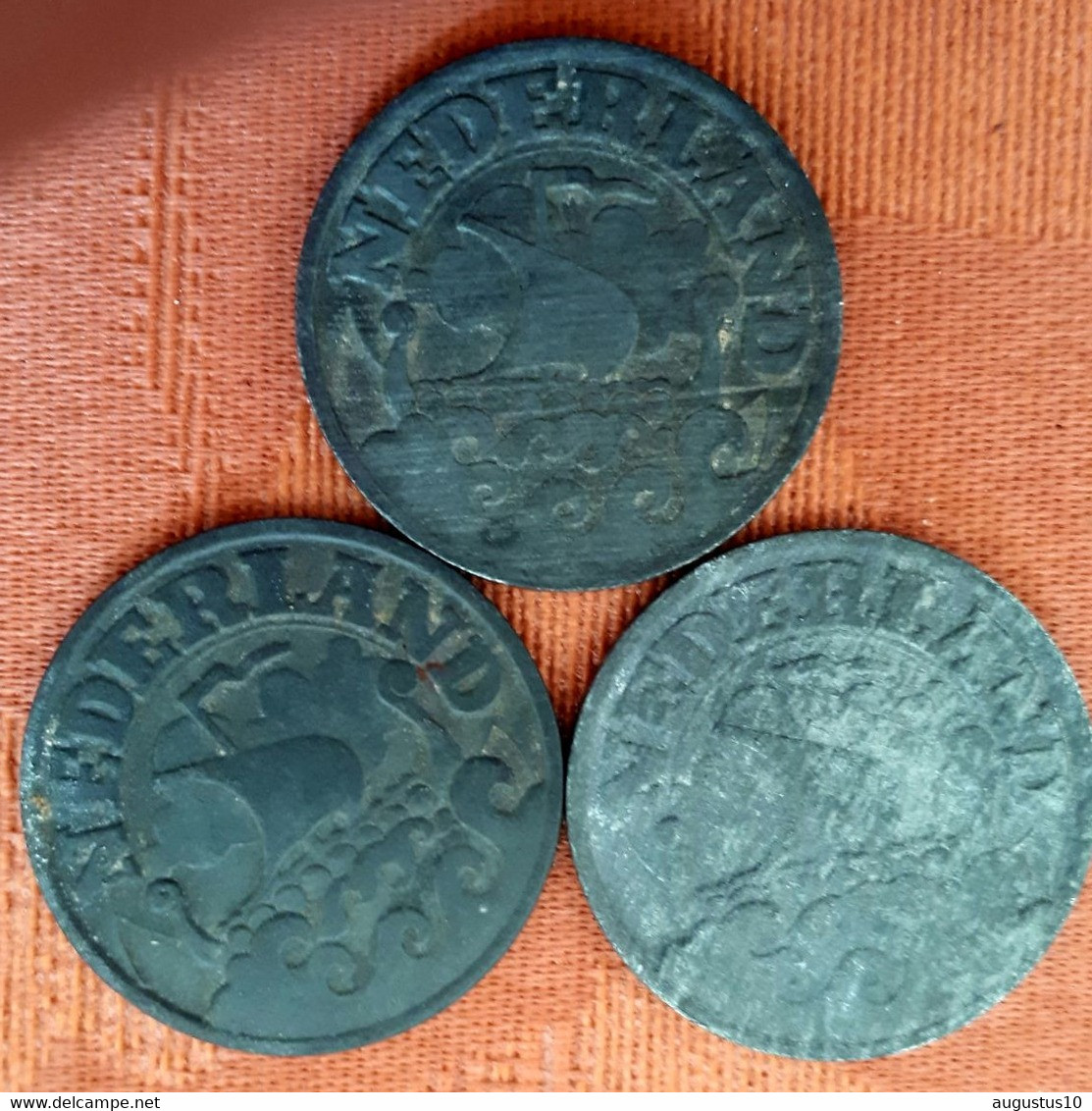 NEDERLAND  3 X 25 CENT 1941-1942-1943  KM 174 - 2.5 Centavos