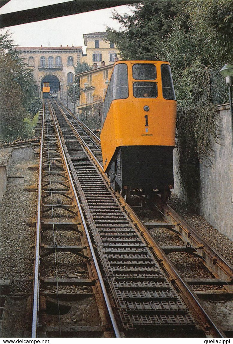 012614 "FUNICOLARE DI BIELLA-VEDUTA DAL BASSO, STAZIONE DI BIELLA - 1985"  CART NON SPED - Funiculares