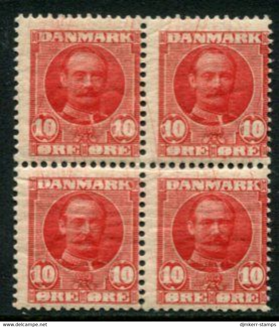 DENMARK 1907 Frederik VIII Definitive 10 Øre  Block Of 4 MNH / ** . Michel 54 - Unused Stamps