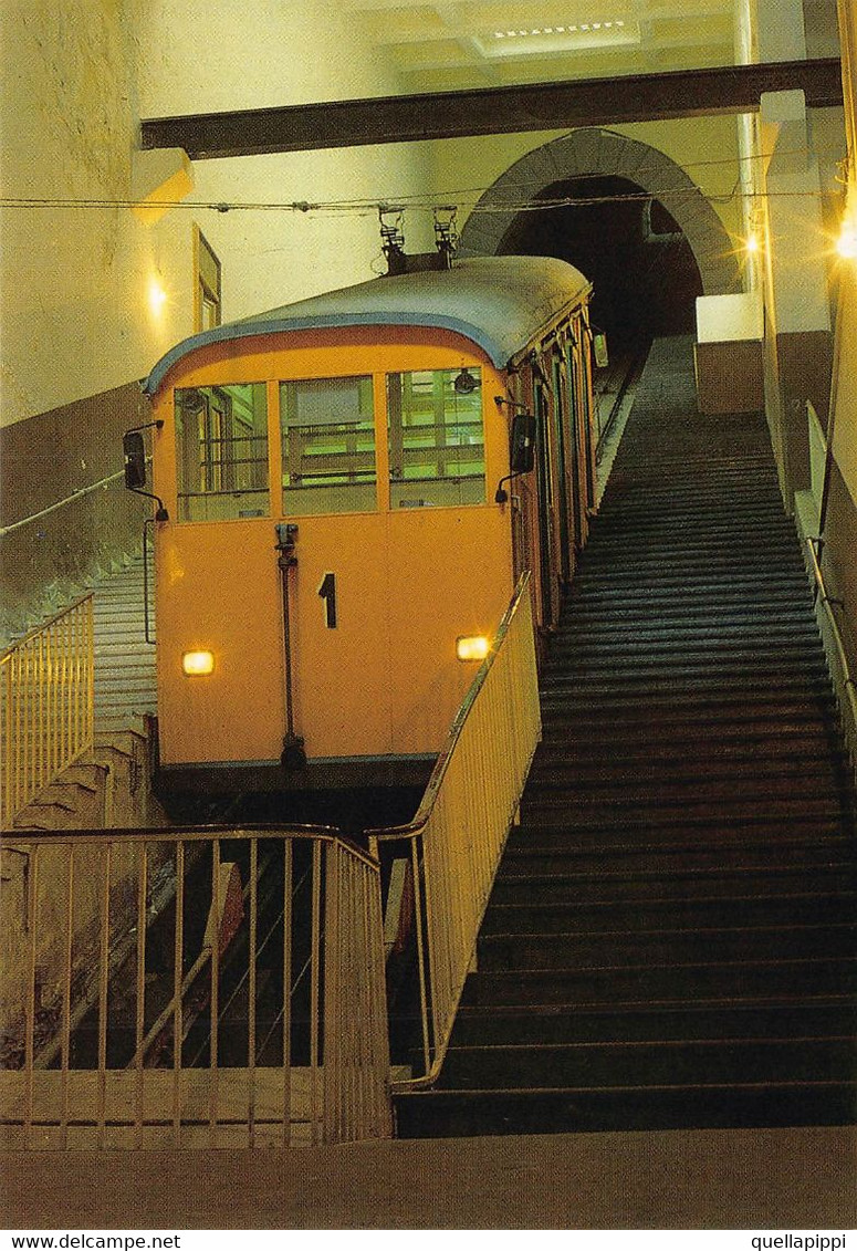 012619 "FUNICOLARE DI MERGELLINA-DELLE 4 FUNICOLARI DI NAPOLI QUESTA E' LA PIU' PITTORESCA...... 1985"  CART NON SPED - Funiculares