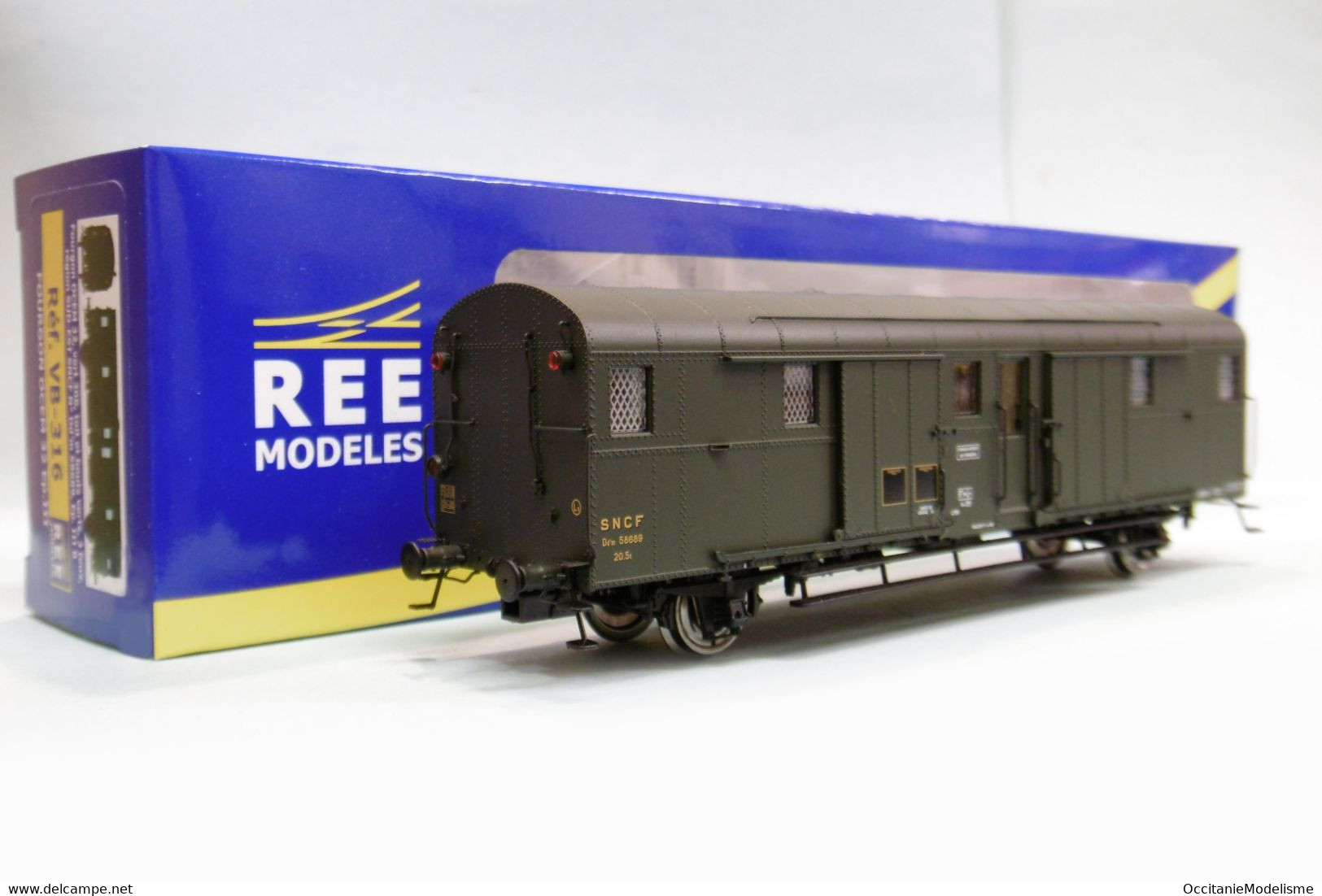 REE - Fourgon OCEM 32 Sud-Est SNCF Avec Feux Ep. IIIB Réf. VB-316 Neuf NBO HO 1/87 - Passenger Trains