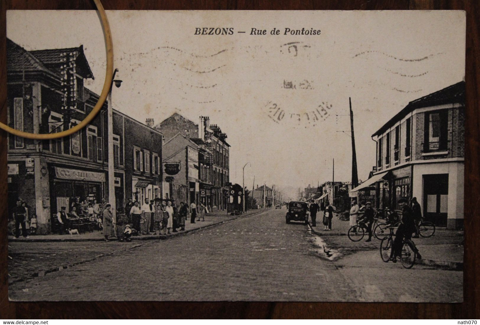 CPA Ak 1906 BEZONS Rue De Pontoise Timbre Rouget De Lisle Voyagée Animée Cover Rare Sous Cet Angle ! - Bezons