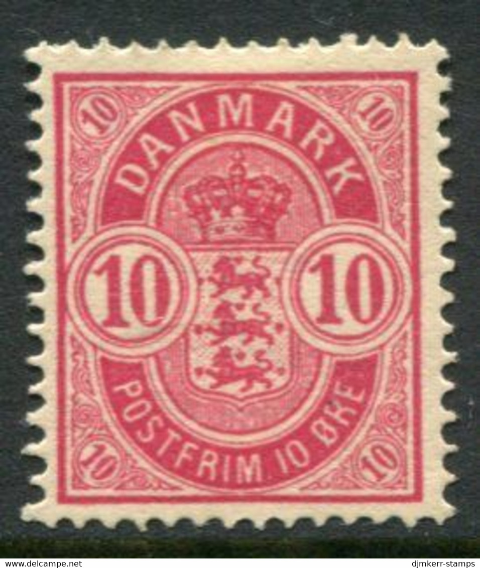 DENMARK 1884 Arms Definitive 10 Øre Perforated 14:13½ MH / * . Michel 3 YAb; SG 93 - Ongebruikt