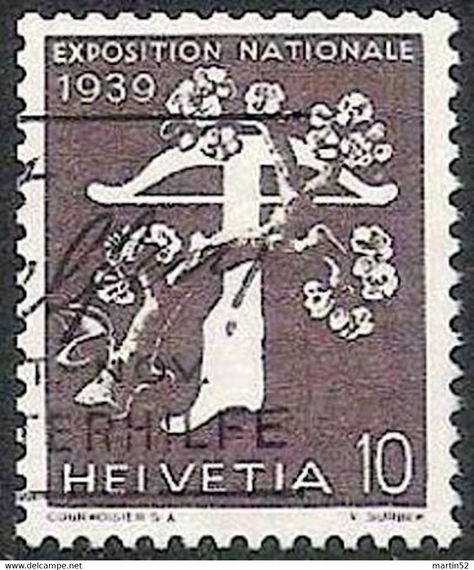Schweiz Suisse 1939: "EXPOSITION" MIT NUMMER N0410  Zu 233yR.01 Mi 349yR Mit Stempel  WINTERHILFE (Zu CHF 45.00) - Coil Stamps