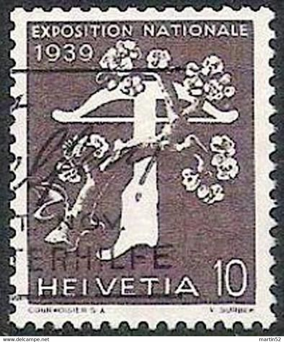 Schweiz Suisse 1939: "EXPOSITION" MIT NUMMER N0410  Zu 233yR.01 Mi 349yR Mit Stempel  WINTERHILFE (Zu CHF 45.00) - Franqueo