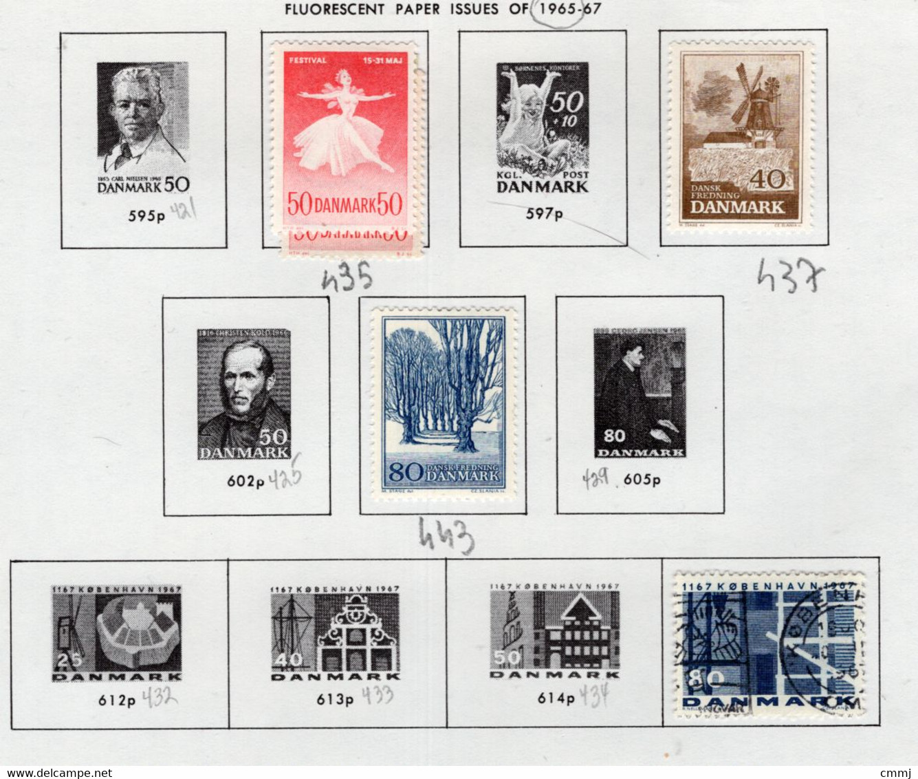 1965/1967 -  DANIMARCA - DENMARK - Mi. Nr. 435x2+437+443+450 - LH/Used -  (Z0304..39) - Andere & Zonder Classificatie