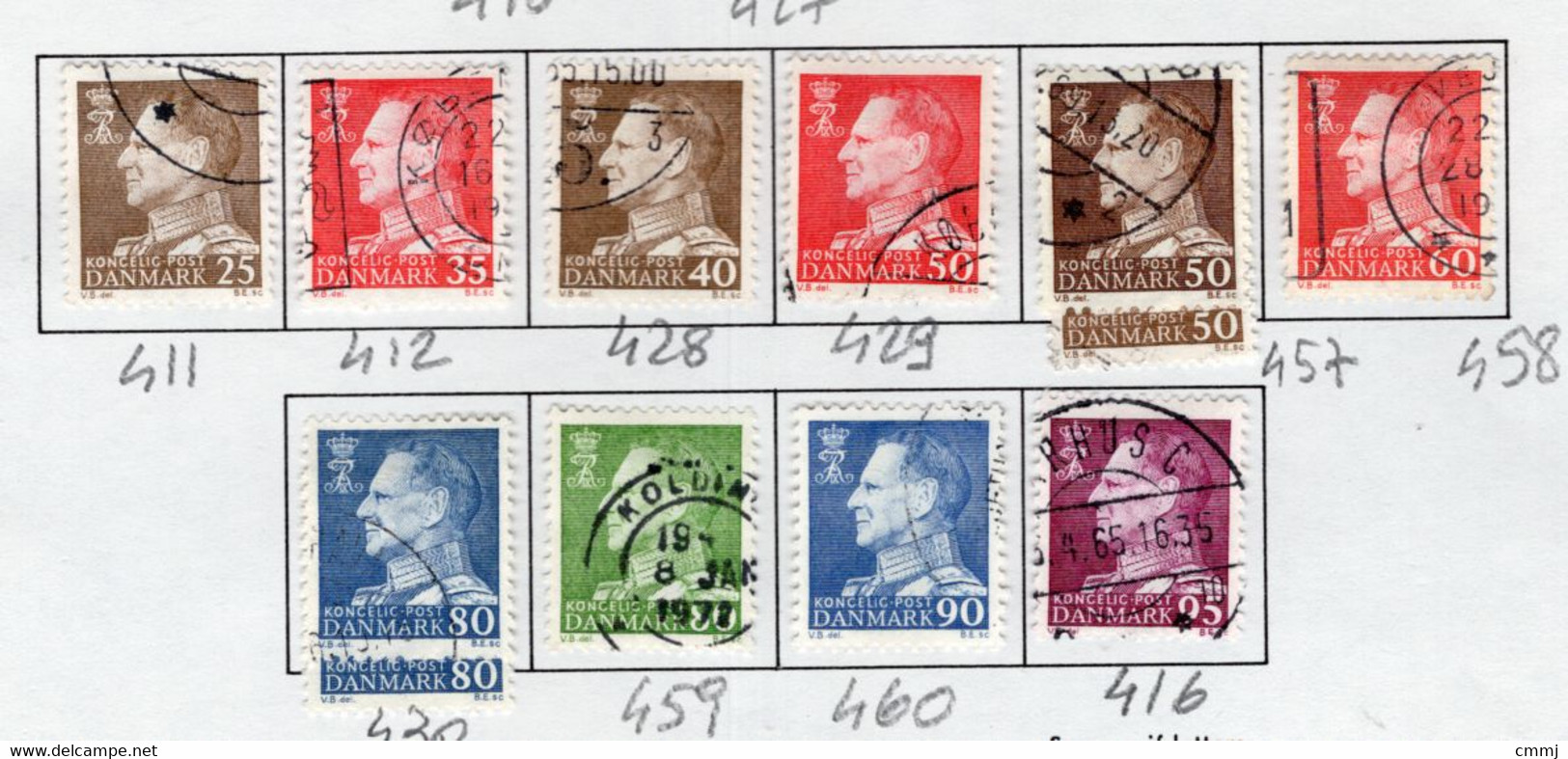 1961/1968 -  DANIMARCA - DENMARK - Mi. Nr. 411+412+428+429+457X2+458+430X2+459+460+416 - Used -  (Z0304..39) - Altri & Non Classificati